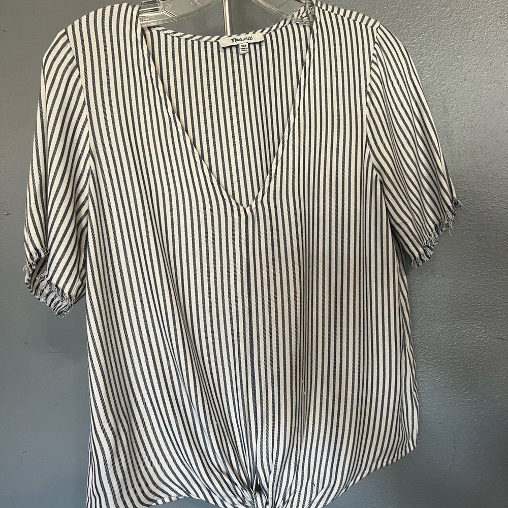 Striped V-Neck Women's Top